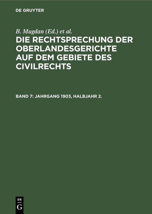 Produktbild: Jahrgang 1903, Halbjahr 2.