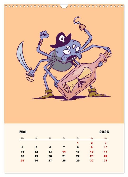Produktbild: Tierische Piraten (Wandkalender 2026 DIN A3 hoch), CALVENDO Monatskalender