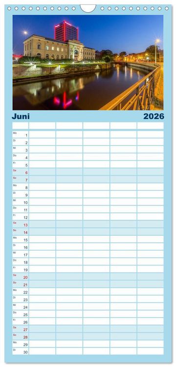 Produktbild: Familienplaner 2026 - BRAUNSCHWEIG - Abendliche Impressionen mit 5 Spalten (Wandkalender, 21 x 45 cm) CALVENDO
