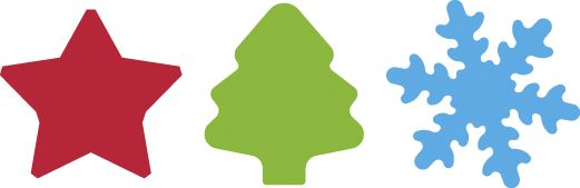 Produktbild: Folia Motivstanzer WEIHNACHTSMOTIVE, 3 Stanzer je 15mm