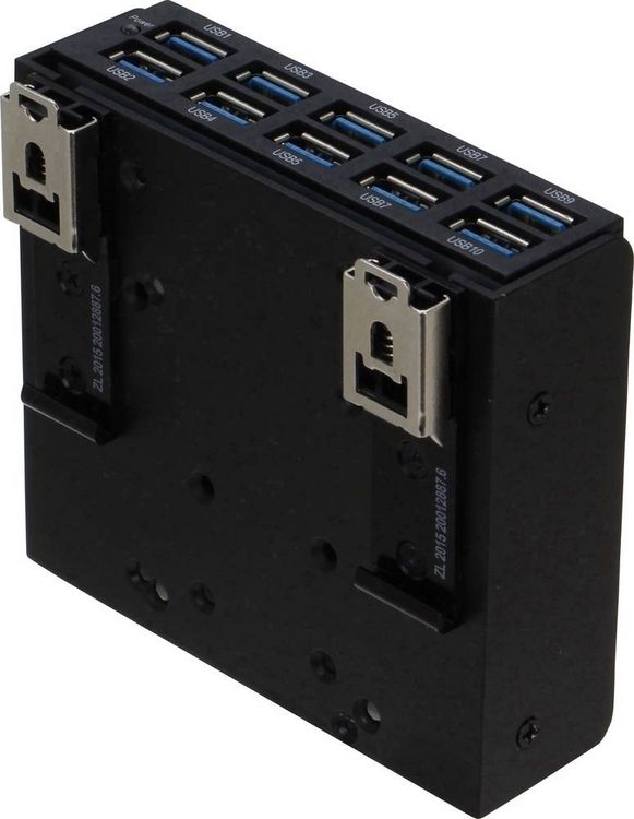 Produktbild: Renkforce DIN-Rail-Halterung Passend f&uuml;r (Entwicklungskits): Raspberry Pi&reg;, Arduino, Banana Pi zur Hutschienenmontage Schwarz
