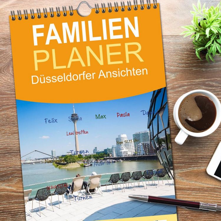 Produktbild: Familienplaner 2026 - D&uuml;sseldorfer - Ansichten mit 5 Spalten (Wandkalender, 21 x 45 cm) CALVENDO