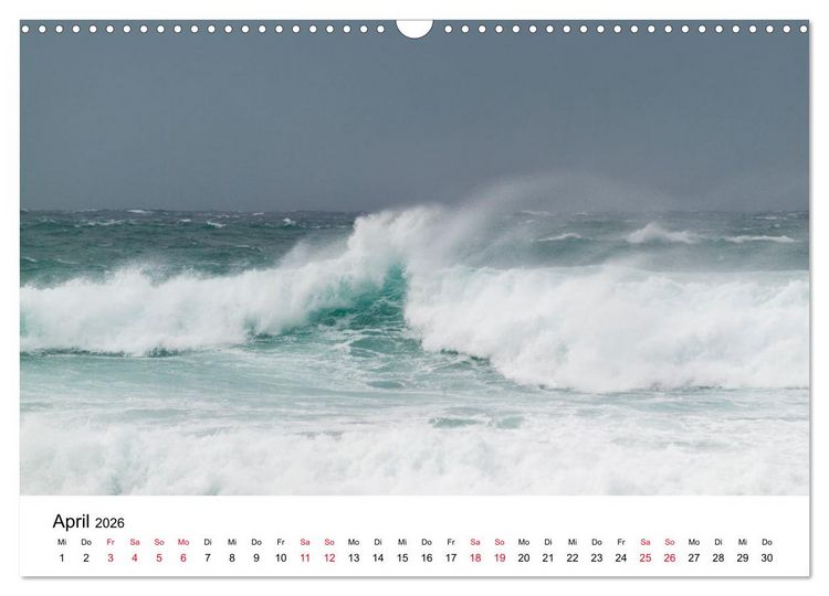 Produktbild: Naturschauspiel Wellen (Wandkalender 2026 DIN A3 quer), CALVENDO Monatskalender