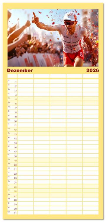 Produktbild: Familienplaner 2026 - Triathlon Power mit 5 Spalten (Wandkalender, 21 x 45 cm) CALVENDO
