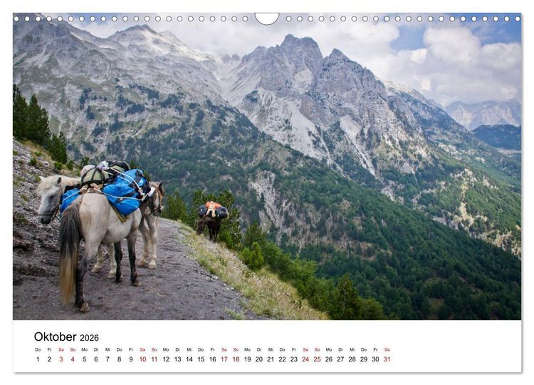 Produktbild: Verfluchtes Gebirge - Peaks of the Balkans - Wandern im Prokletije-Gebirge, Kosovo, Montenegro, Albanien (Wandkalender 2026 DIN A3 quer), CALVENDO Monatskalender