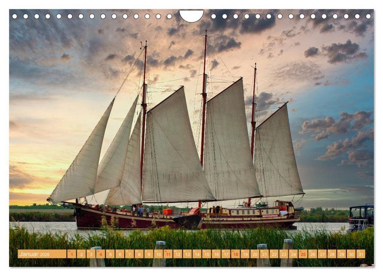 Produktbild: Segeln im Sonnenuntergang (Wandkalender 2026 DIN A4 quer), CALVENDO Monatskalender