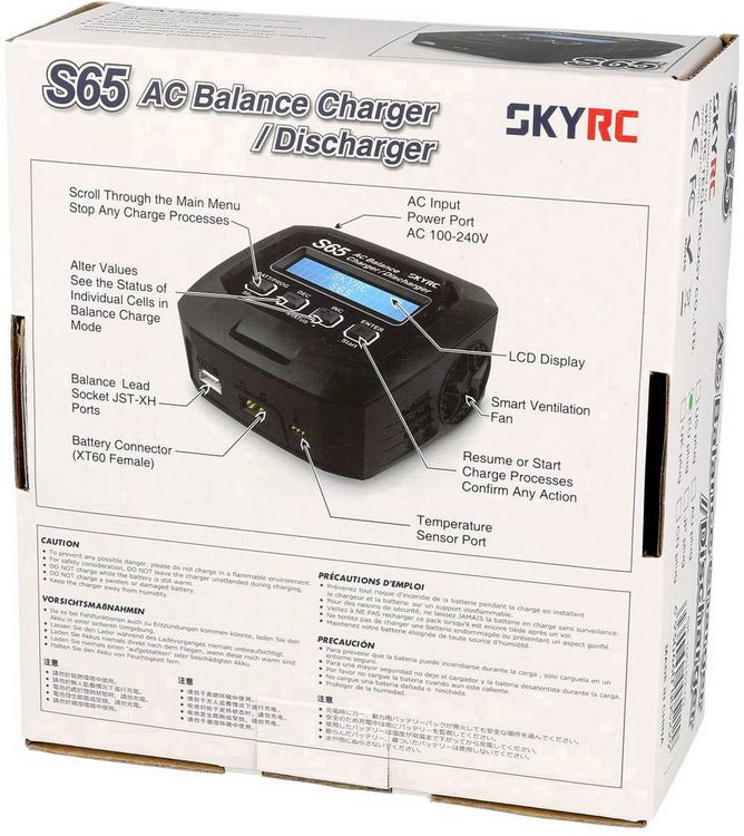Produktbild: SKYRC S65 Modellbau-Multifunktionsladeger&auml;t 6A LiPo, LiFePO, LiIon, LiHV, NiMH, NiCd, Blei