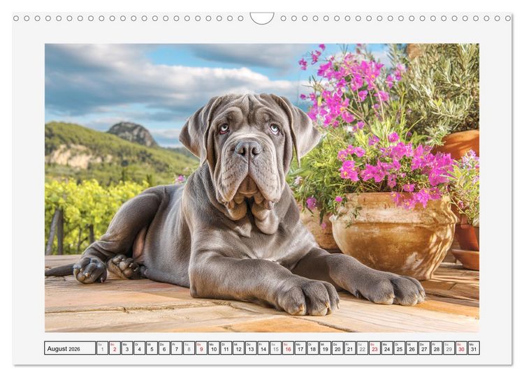 Produktbild: Mastino Napoletano. Die gelassenen Molosser mit antiken Vorfahren (Wandkalender 2026 DIN A3 quer), CALVENDO Monatskalender