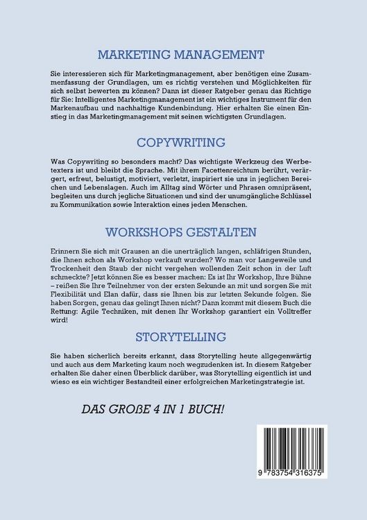 Produktbild: Marketing Management, Copywriting, Workshops gestalten, Storytelling: Das grosse