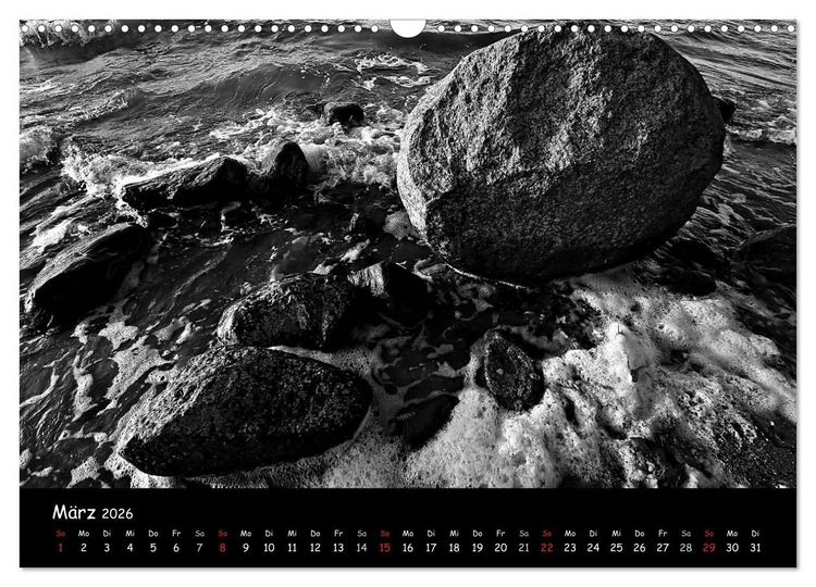 Produktbild: R&uuml;gen in schwarz-wei&szlig; (Wandkalender 2026 DIN A3 quer), CALVENDO Monatskalender