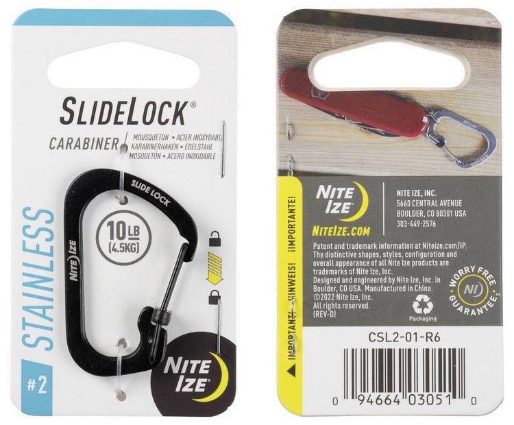 Produktbild: NITE Ize CSL2-01-R6 Karabiner SlideLock Gr. 2 44mm x 29mm x 2.5mm 1St.