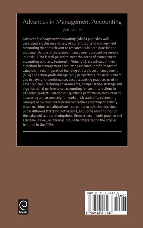 Produktbild: Advances in Management Accounting