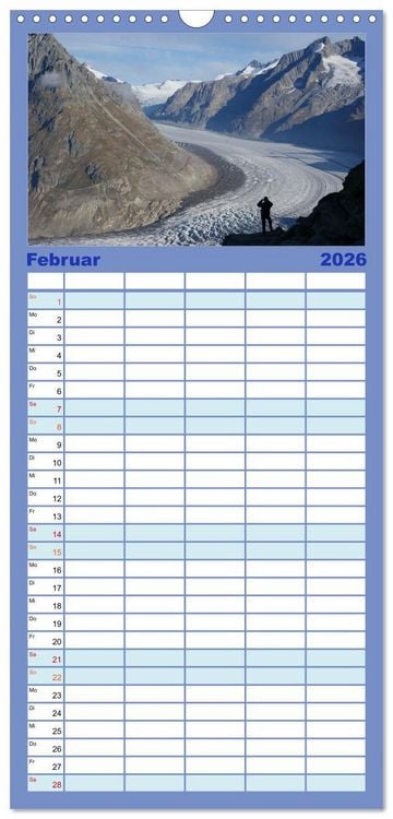 Produktbild: Familienplaner 2026 - WANDERN &uuml;ber Stock und Stein in der Schweiz mit 5 Spalten (Wandkalender, 21 x 45 cm) CALVENDO