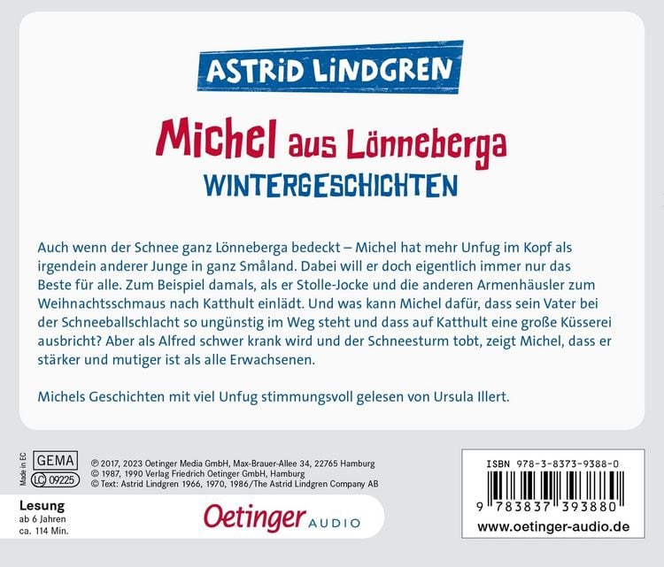 Produktbild: Michel aus L&ouml;nneberga. Wintergeschichten