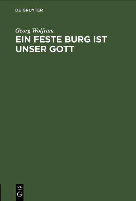 Produktbild: Ein feste Burg ist unser Gott
