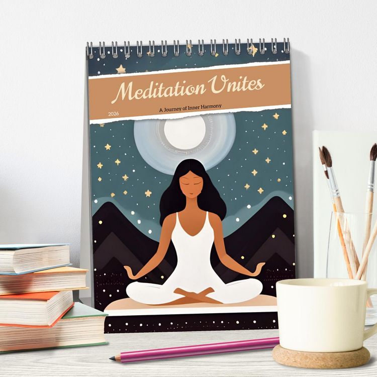 Produktbild: Meditation Unites (Desk Calendar 2026 DIN A5 portrait), CALVENDO 12 Month DeskCalendar
