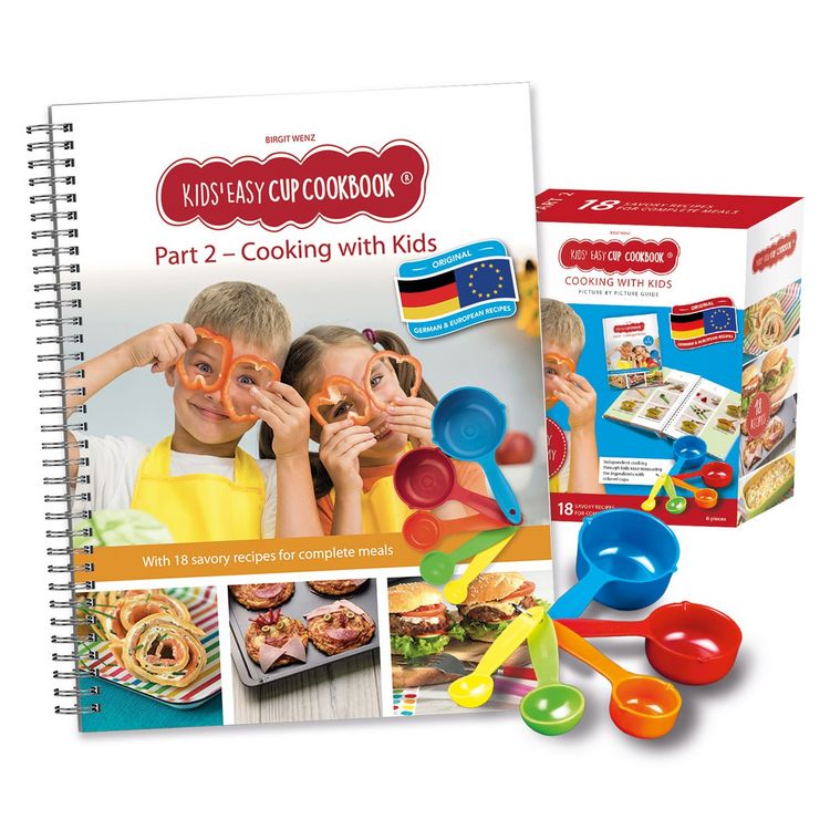 Produktbild: Kids Easy Cup Cookbook: Cooking with Kids (Part 2), Cooking box set incl. 5 colorful measuring cups