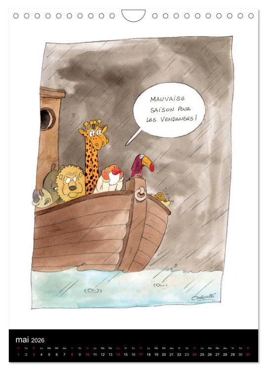 Produktbild: Humour et Vin (Calendrier mural 2026 DIN A4 horizontal), CALVENDO calendrier mensuel