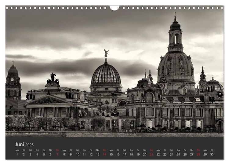 Produktbild: Dresden Schwarz Weiss 2026 (Wandkalender 2026 DIN A3 quer), CALVENDO Monatskalender