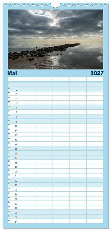 Produktbild: Familienplaner 2027 - Faszination Meer und Wolken mit 5 Spalten (Wandkalender, 21 x 45 cm) CALVENDO