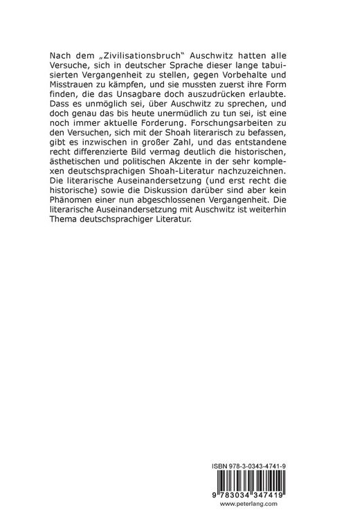 Produktbild: Die Shoah in der deutschsprachigen Literatur