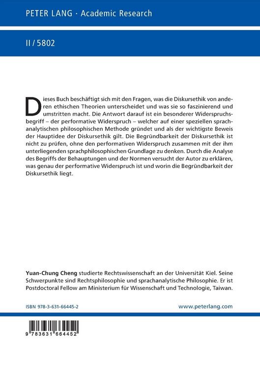 Produktbild: Die Begr&uuml;ndbarkeit der Diskursethik aus Sicht ihrer sprachanalytischen philosophischen Grundlage