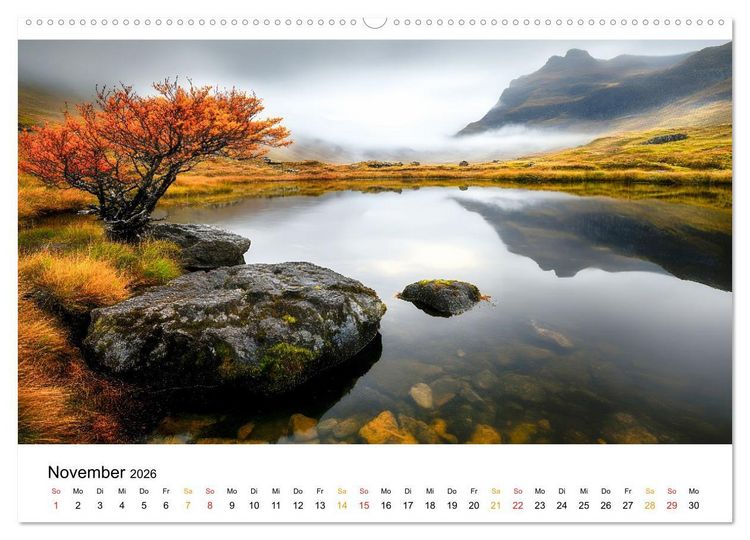 Produktbild: Mystischer Nebel (hochwertiger Premium Wandkalender 2026 DIN A2 quer), Kunstdruck in Hochglanz