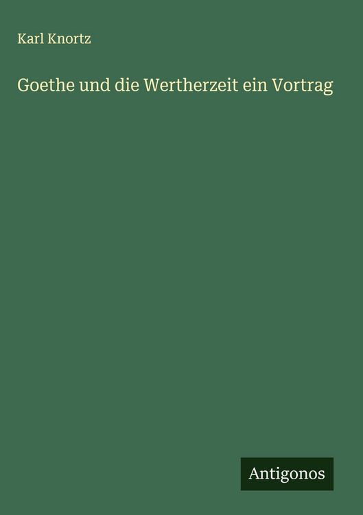 Produktbild: Goethe und die Wertherzeit ein Vortrag