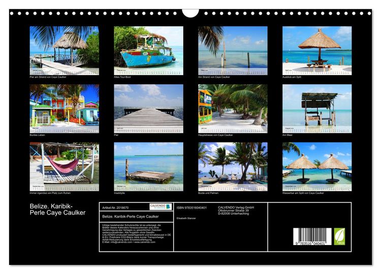 Produktbild: Belize. Karibik-Perle Caye Caulker (Wandkalender 2026 DIN A3 quer), CALVENDO Monatskalender