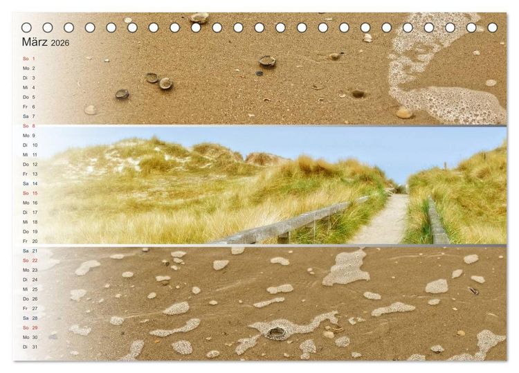 Produktbild: K&uuml;stenstreifen an der Nordsee (Tischkalender 2026 DIN A5 quer), CALVENDO Monatskalender