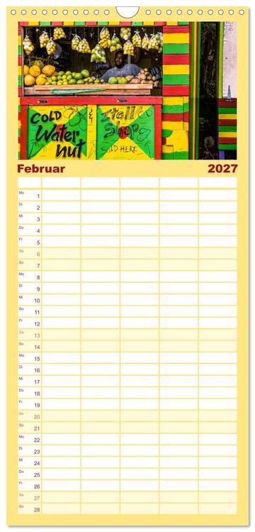 Produktbild: Familienplaner 2027 - Fr&uuml;chte der Karibik mit 5 Spalten (Wandkalender, 21 x 45 cm) CALVENDO