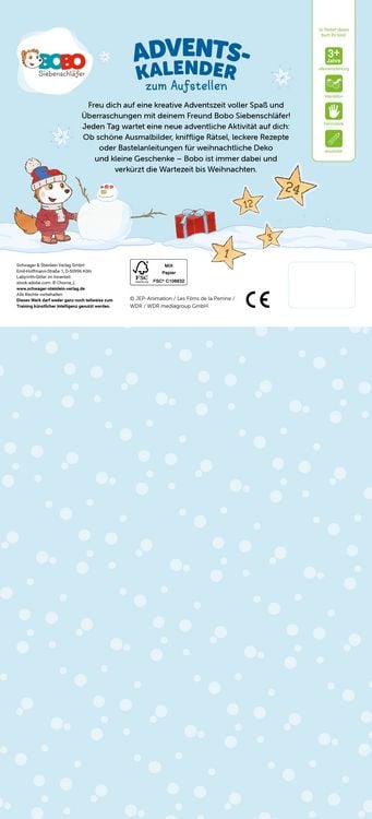 Produktbild: Bobo Siebenschl&auml;fer Adventskalender zum Aufstellen