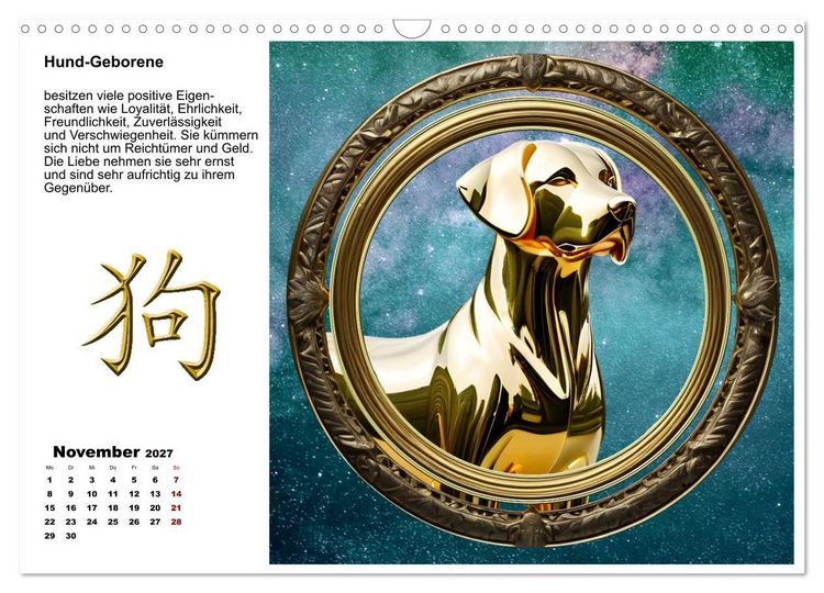 Produktbild: Chinesische Sternzeichen (Wandkalender 2027 DIN A3 quer), CALVENDO Monatskalender