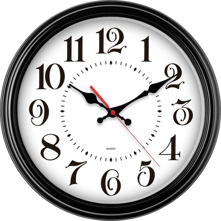 Produktbild: EUROTIME 80882-05 Quarz Wanduhr 31cm Schwarz