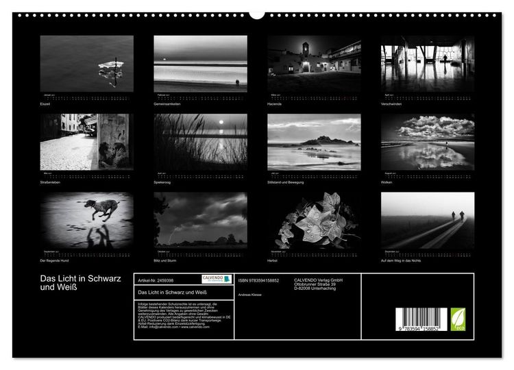 Produktbild: Das Licht in Schwarz und Wei&szlig; (hochwertiger Premium Wandkalender 2027 DIN A2 quer), Kunstdruck in Hochglanz