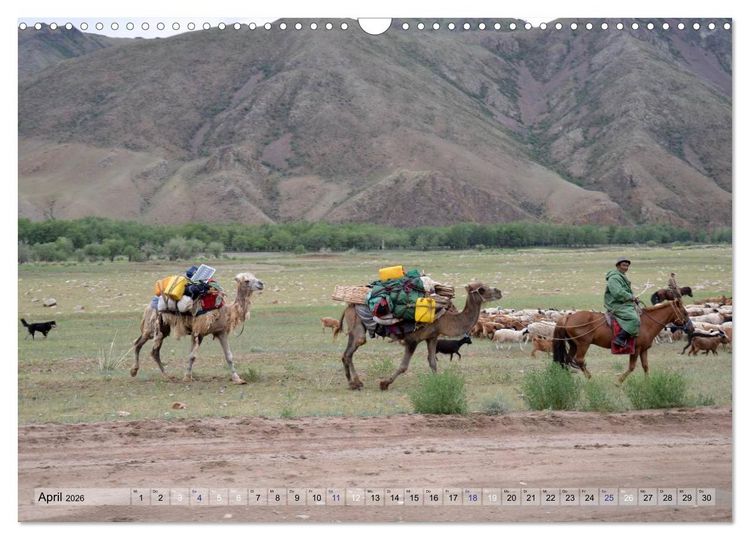 Produktbild: Pferde und Reiter der Mongolei (Wandkalender 2026 DIN A3 quer), CALVENDO Monatskalender