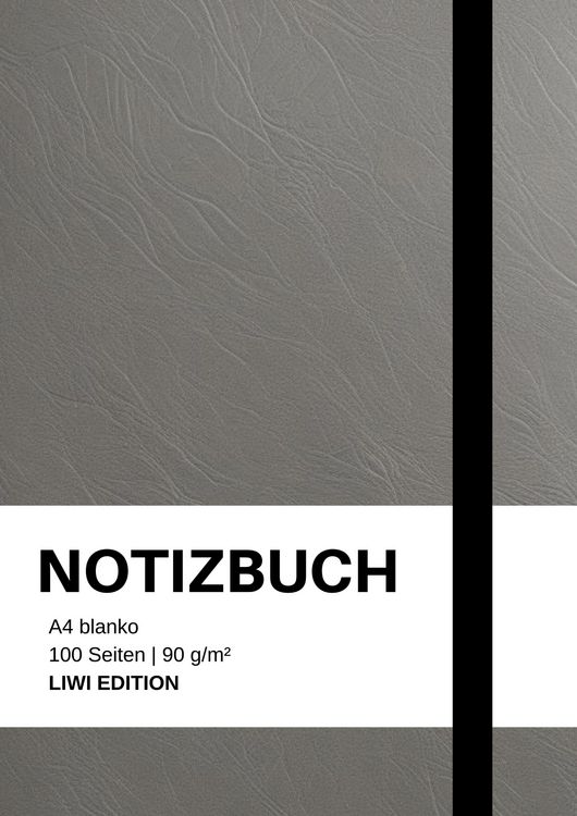 Produktbild: Notizbuch A4 blanko grau - 100 Seiten Soft Cover - Papier