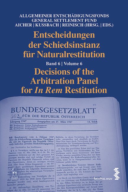 Produktbild: Entscheidungen der Schiedsinstanz f&uuml;r Naturalrestitution/Decisions of the Arbitration Panel for In Rem Restitution