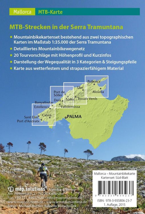 Produktbild: Mountainbikekarte Mallorca (Kartenset mit Nord + S&uuml;d-Blatt)