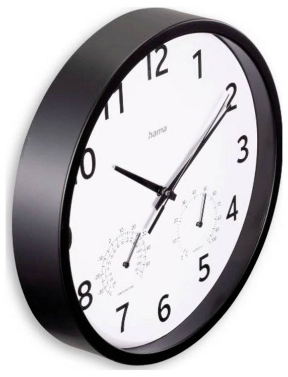 Produktbild: Hama 00185868 Quarz Wanduhr 25cm x 250mm x 250mm x 40mm Schwarz