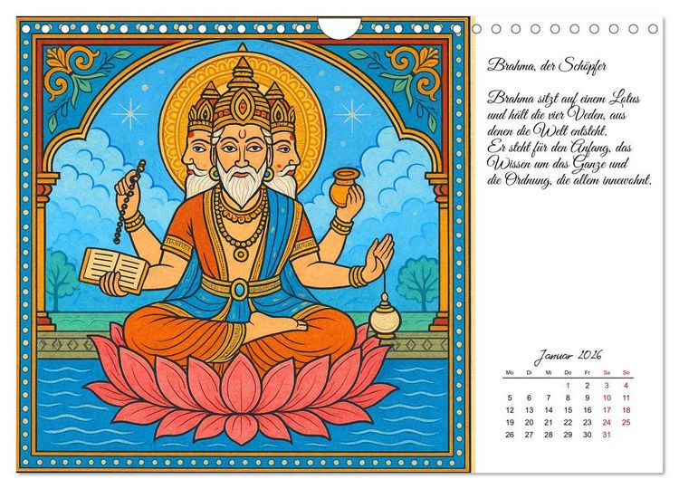 Produktbild: G&ouml;tterwelten des Hinduismus (Wandkalender 2026 DIN A4 quer), CALVENDO Monatskalender