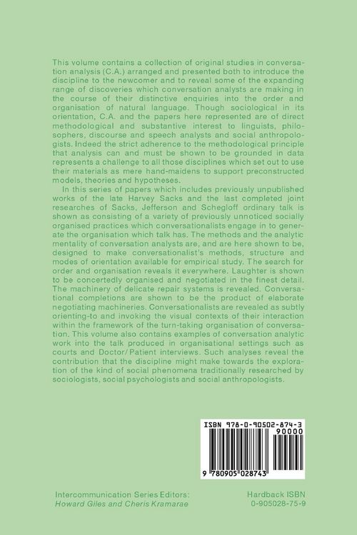 Produktbild: Talk and Social Organisation