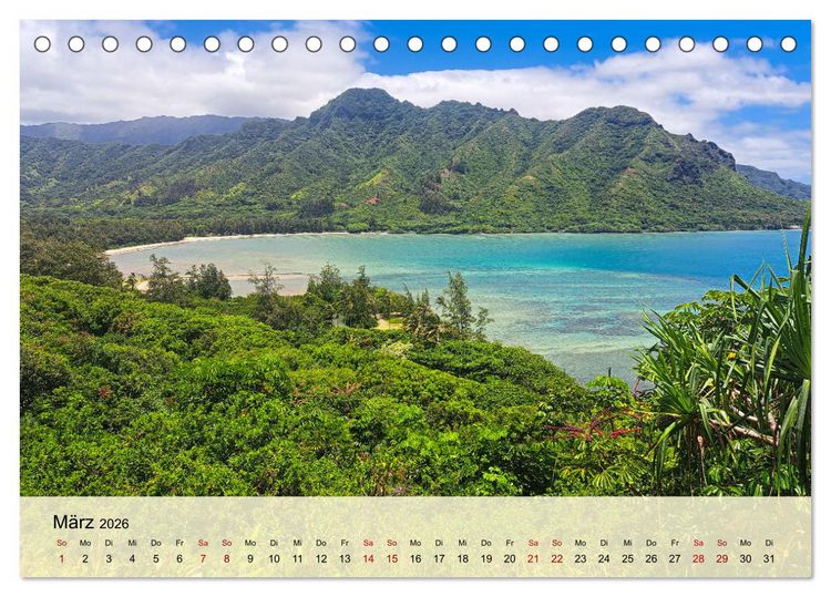Produktbild: Hawaii - Eindr&uuml;cke von Big Island, Kauai & Oahu (Tischkalender 2026 DIN A5 quer), CALVENDO Monatskalender