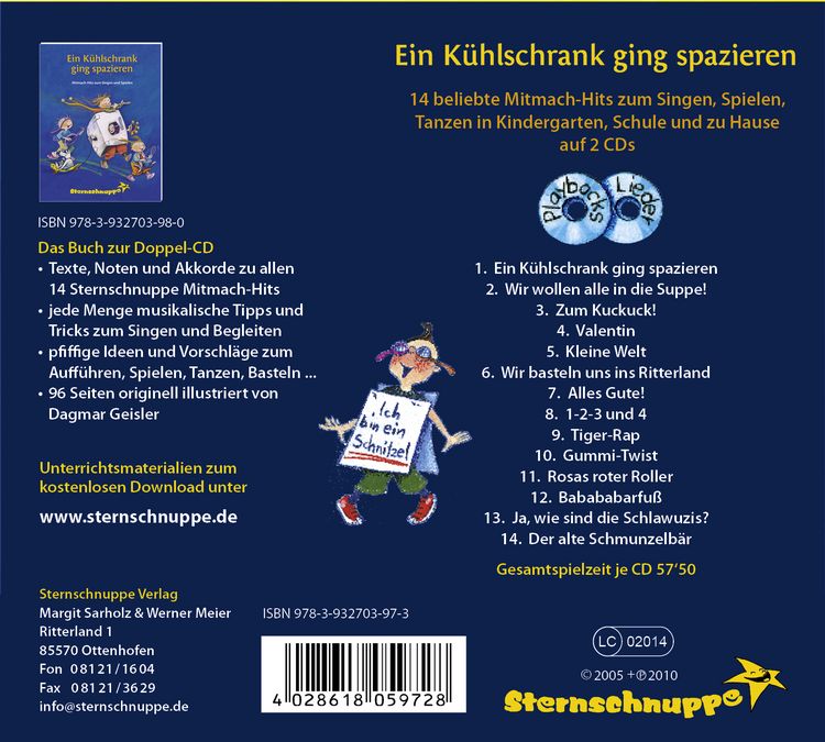 Produktbild: Ein K&uuml;hlschrank ging spazieren Doppel-CD mit Liedern und Playbacks
