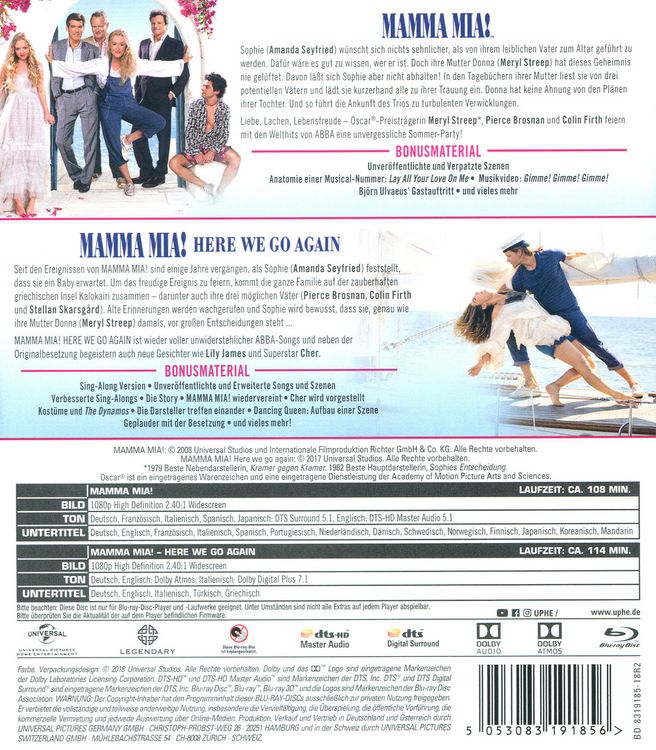 Produktbild: Mamma Mia! - 2-Movie Collection [2 BRs]