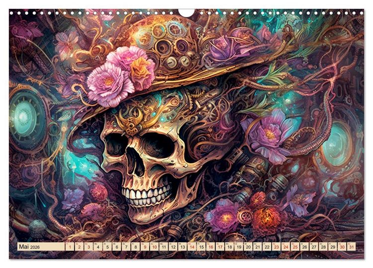 Produktbild: Floraler Steampunk (Wandkalender 2026 DIN A3 quer), CALVENDO Monatskalender