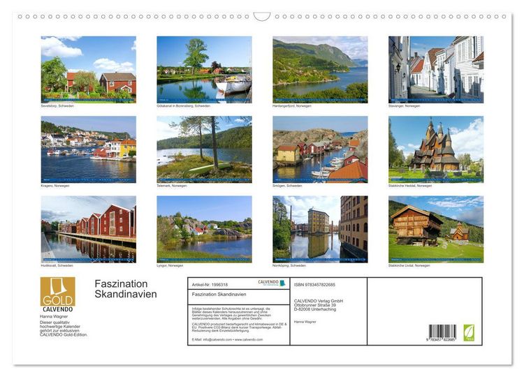 Produktbild: Faszination Skandinavien (Wandkalender 2026 DIN A2 quer), CALVENDO Monatskalender
