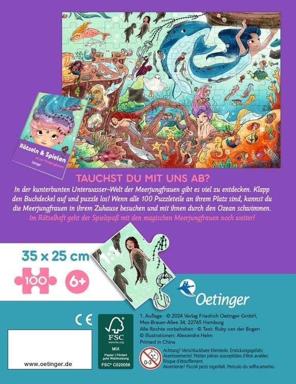 Produktbild: Meerjungfrauen. Puzzle im Buch. 100 Teile
