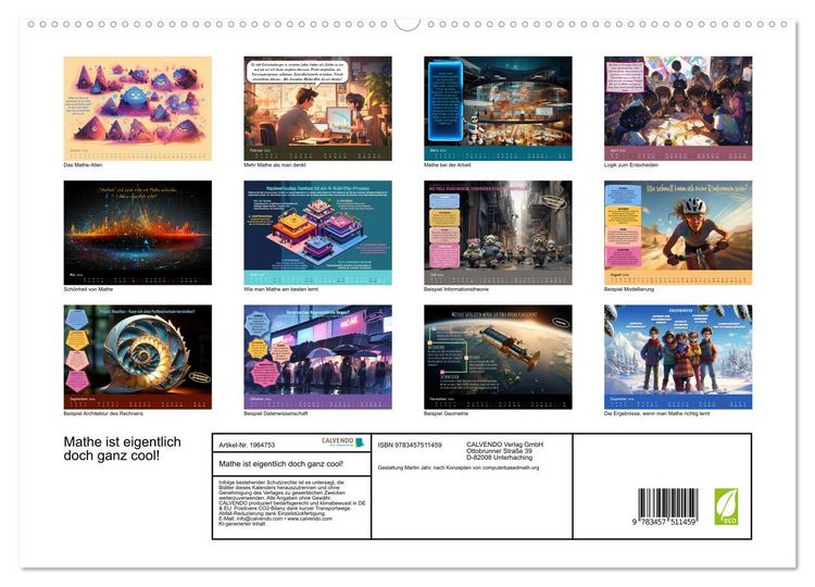 Produktbild: Mathe ist eigentlich doch ganz cool! (hochwertiger Premium Wandkalender 2026 DIN A2 quer), Kunstdruck in Hochglanz