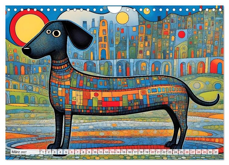 Produktbild: Bunte Hundebande (Wandkalender 2027 DIN A4 quer), CALVENDO Monatskalender